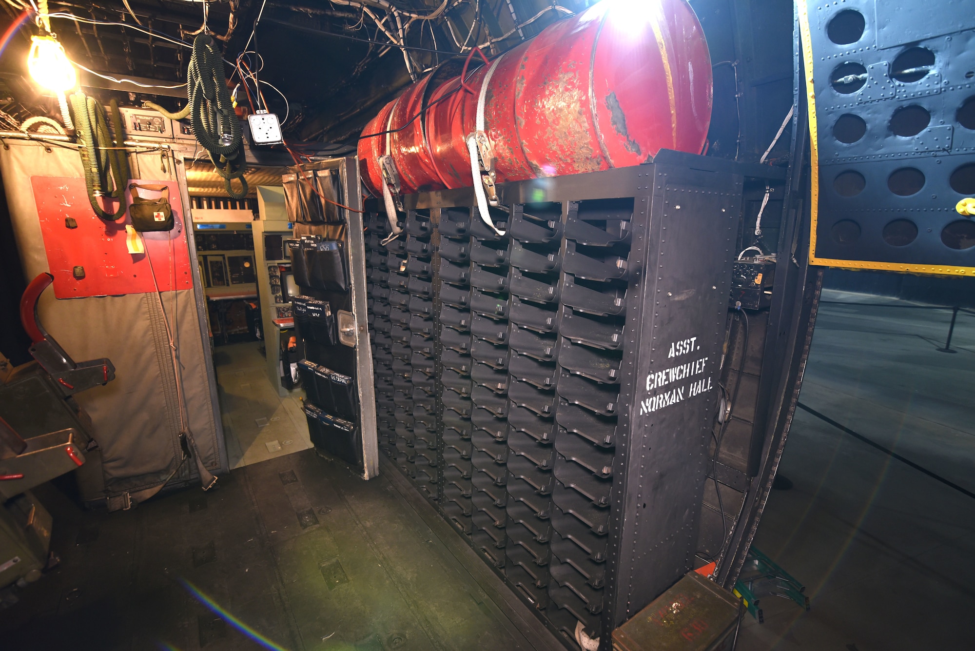 Interior view of a C-130 gunship.