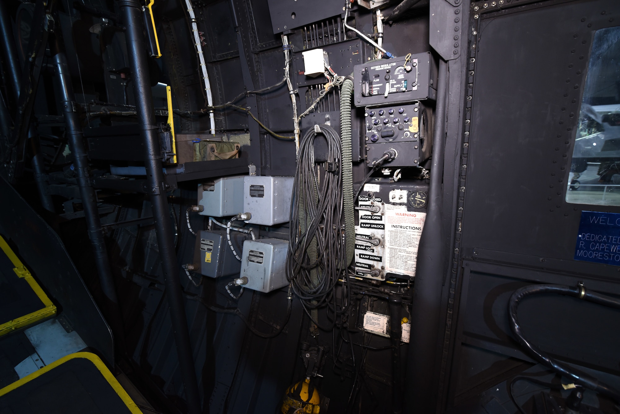 Interior view of a C-130 gunship.