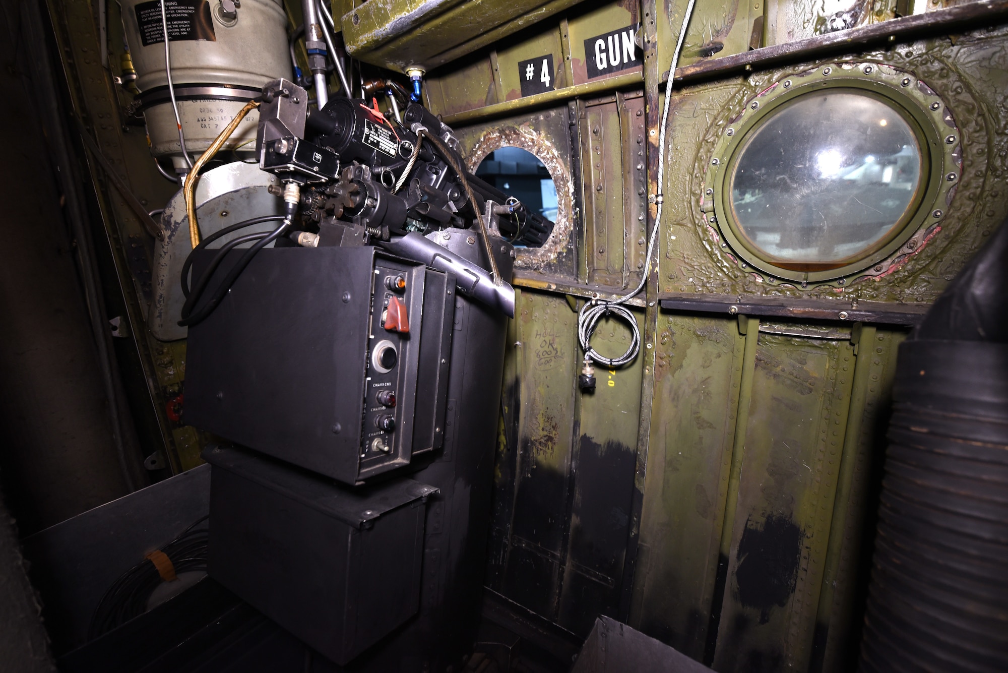 Interior view of a C-130 gunship.