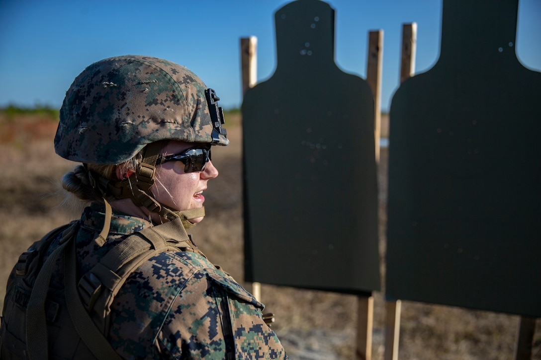 The purpose of this training is to meet the new annual rifle qualification requirements established by Headquarters Marine Corps. In addition to Tables One and Two, all units must now complete Tables Three through Six. (U.S. Marine Corps Photo by Cpl. Caleb T. Maher)