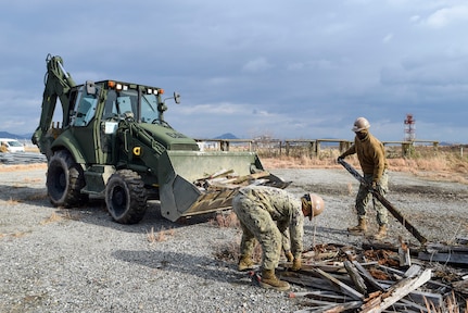 U.S. Navy Seabees with NMCB 5’s Detail Iwakuni Start a Landfill Capping Project in Support of MCAS