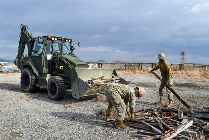 U.S. Navy Seabees with NMCB 5’s Detail Iwakuni Start a Landfill Capping Project in Support of MCAS