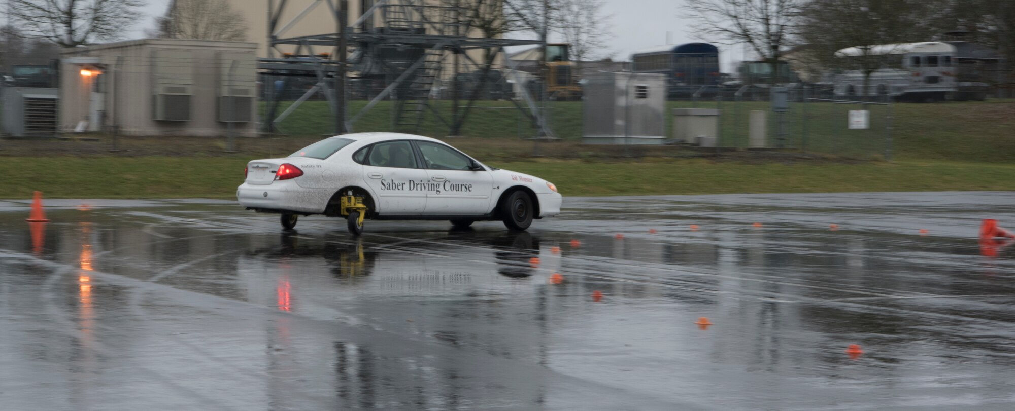 Students spent two hours learning how to maneuver through round-abouts, navigate sharp turns, and recover from other angles while driving.