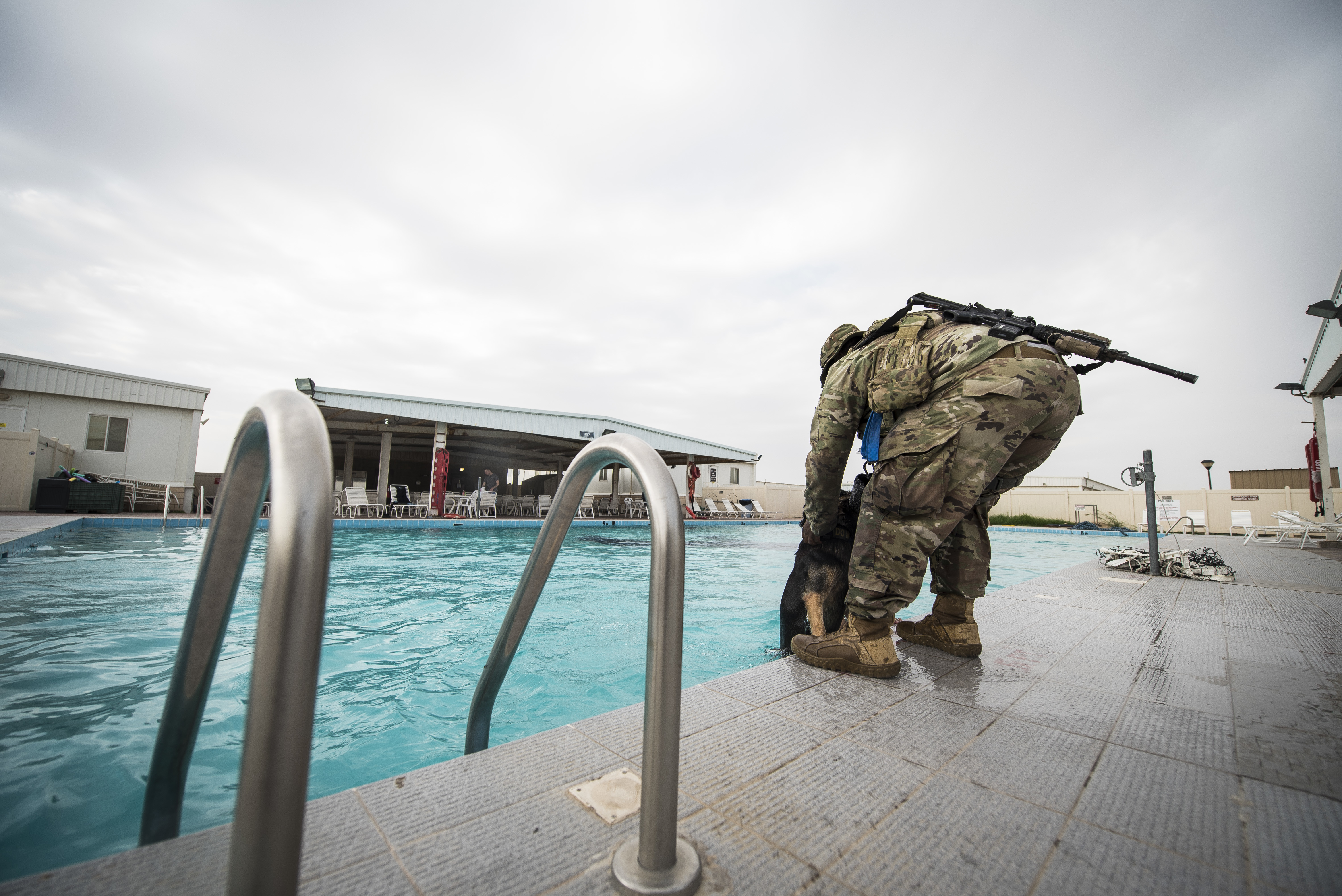 Mwd Water Based Training Opens As Base Pool Closes U S Air Forces Central Command Display