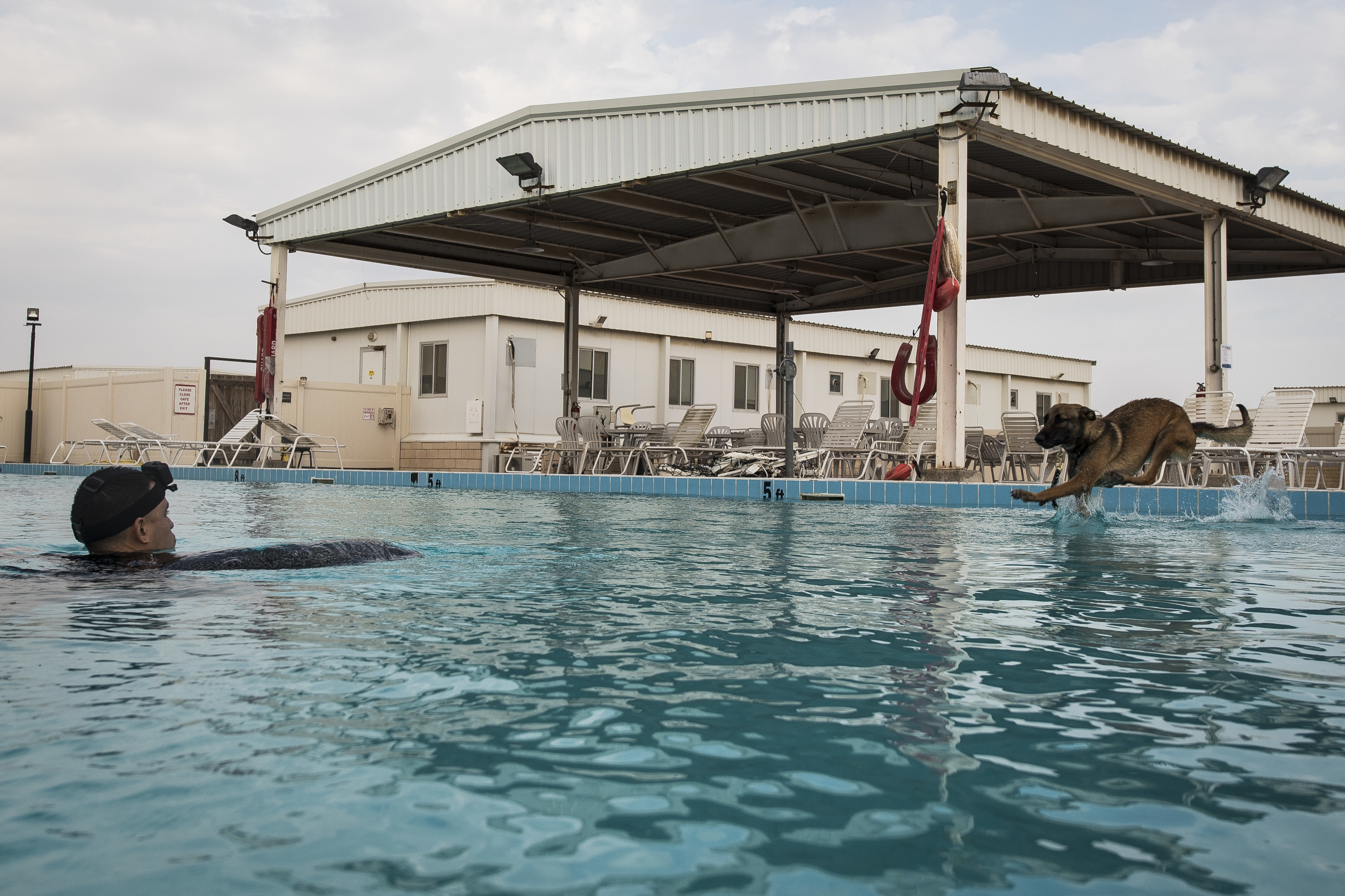 Mwd Water Based Training Opens As Base Pool Closes U S Air Forces Central Command Display