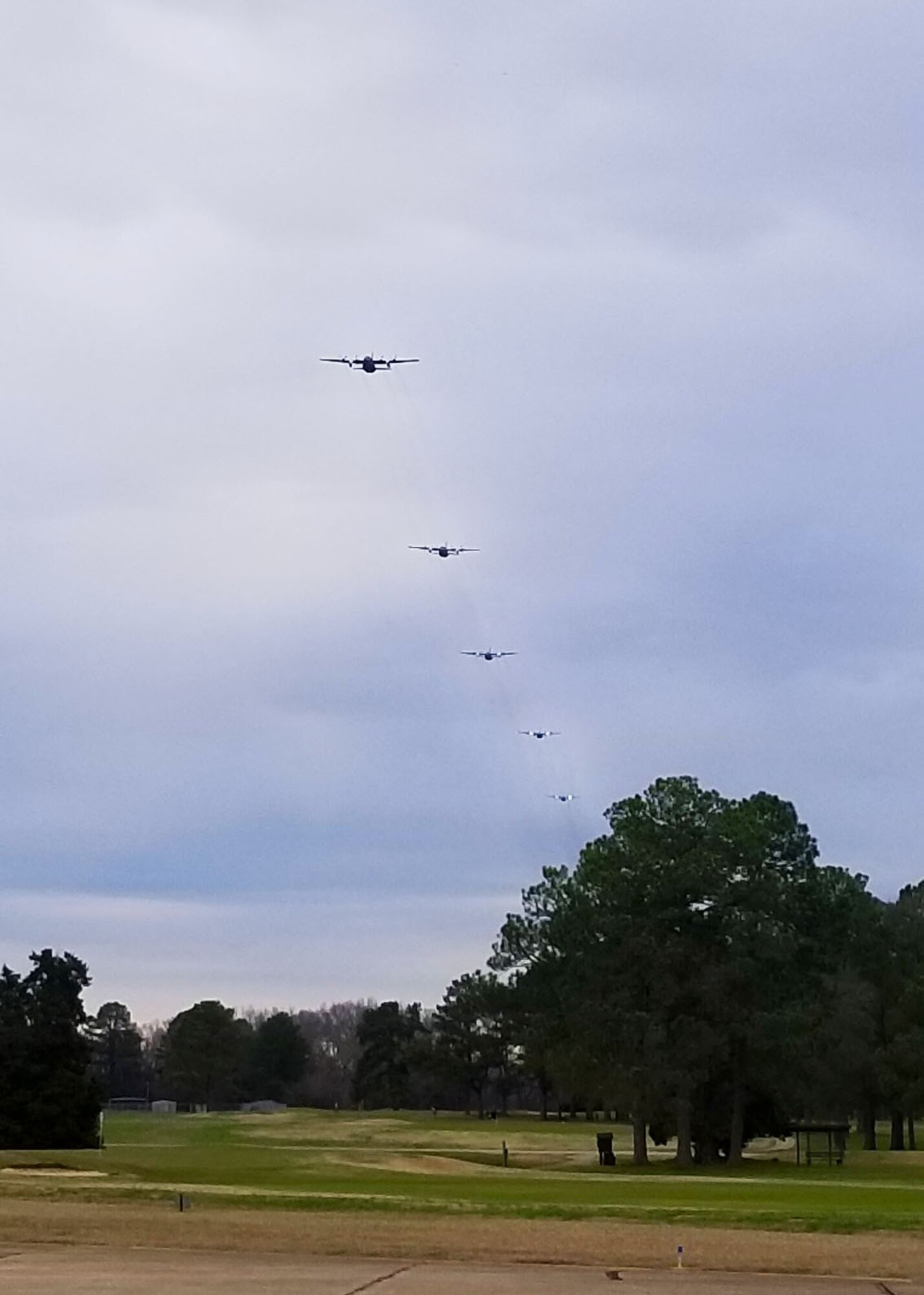 C-130's from the 908th Airlift Wing return to Maxwell Air Force Base. The planes temporarily relocated earlier last week as part of the weather evacuation plan. (U.S. Air Force courtesy photo)