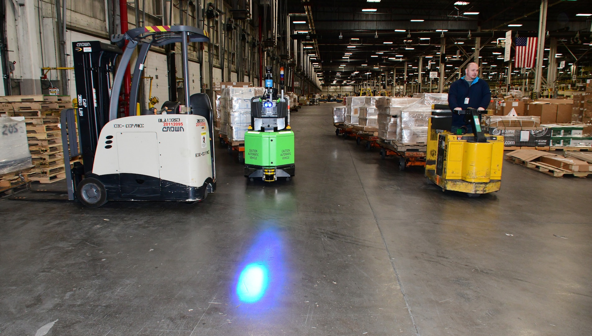 Automated vehicles in a warehouse