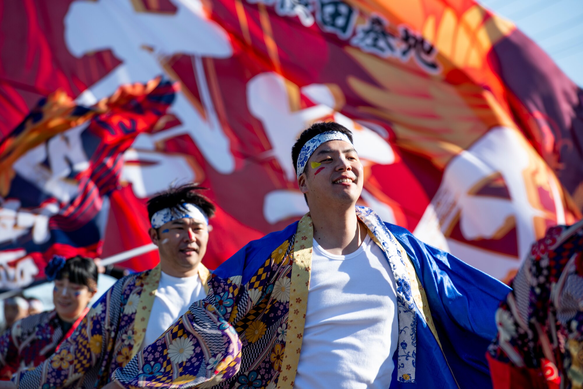 Members of Sokukai, Yosakoi dance performance group, perform during the New Year Fest hosted by the Japanese Welfare Association, Jan.10, 2020, at Yokota Air Base, Japan.