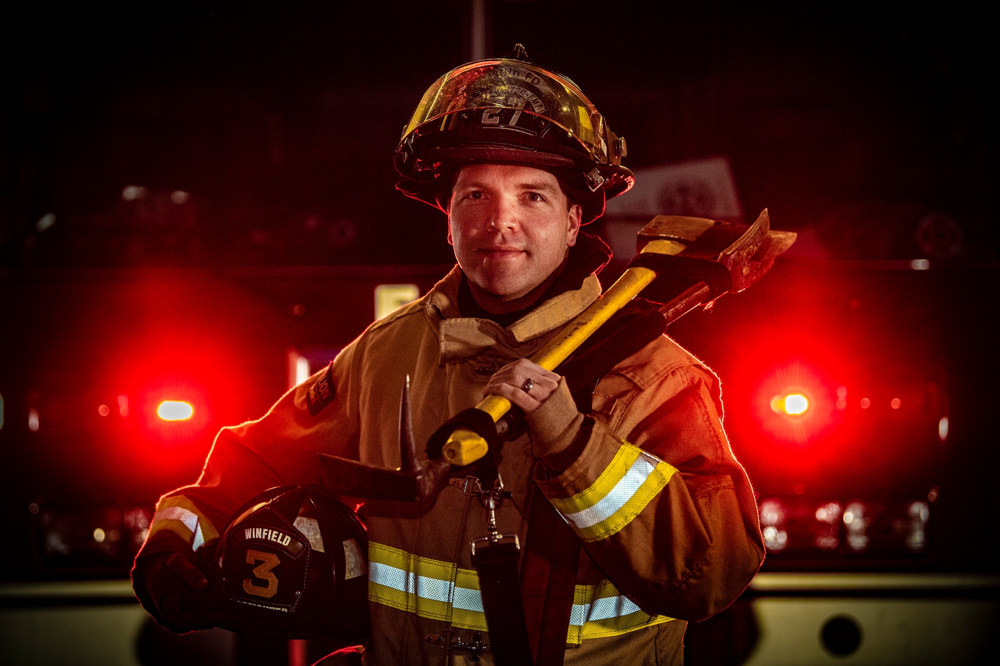 Senior Airman Nate Arthur, a Fire Protection Craftsman assigned to the 130th Fire and Emergency Service, poses for a portrait Jan. 14, 2019 at McLaughlin Air National Guard Base, Charleston, W.Va. Arthur was selected by his leadership to be the Charlie West Spotlight. (U.S. Air National Guard Photo by Senior Airman Caleb Vance)