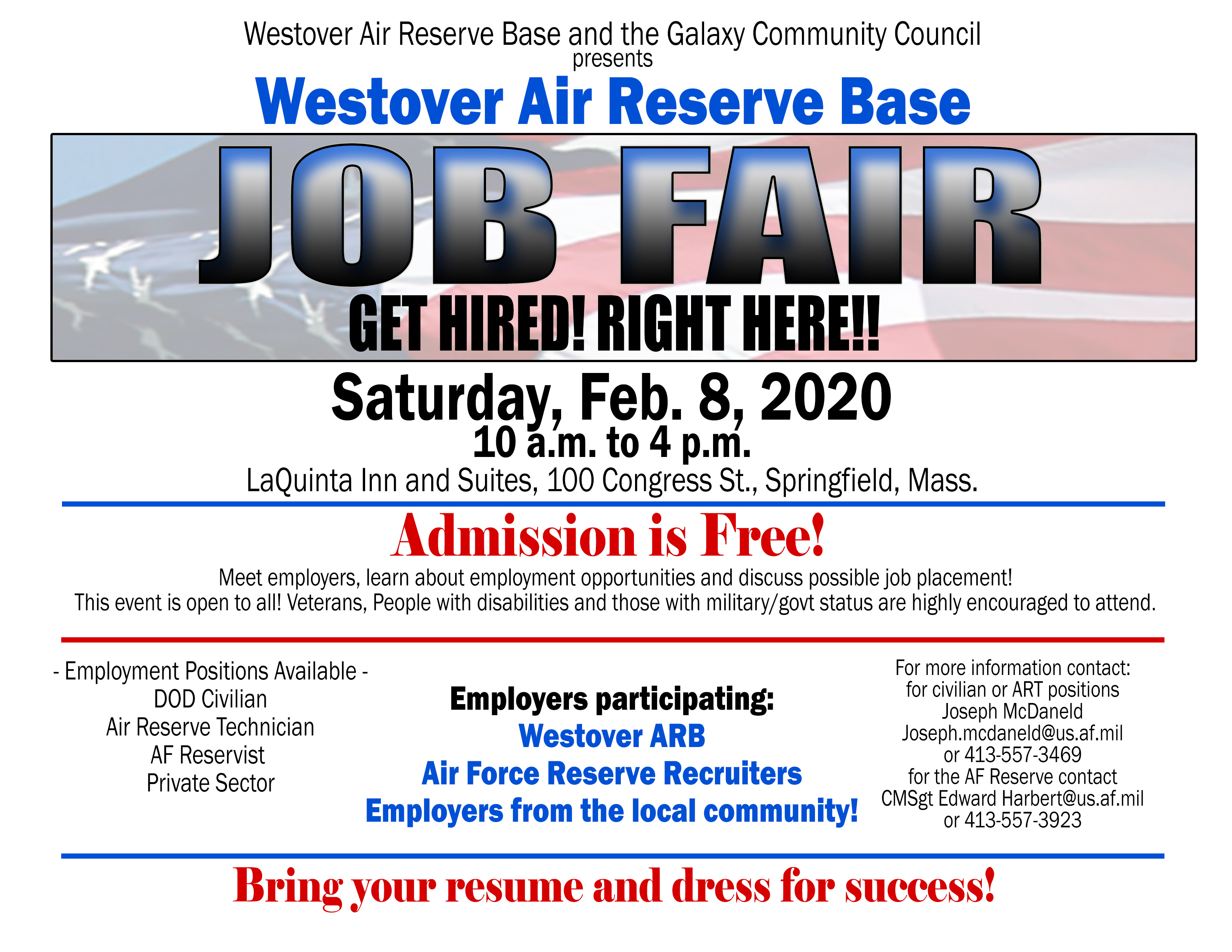 Westover Job Fair, Feb. 8 > Westover Air Reserve Base > Article Display