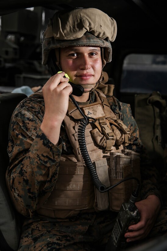 Lance Cpl. Fredrick Sattler, a radio operator with Combat Logistics Battalion 2, Combat Logistics Regiment 2, 2nd Marine Logistics Group, poses for a photo at Camp Lejeune, N.C., Jan. 15, 2020. "If you're able to achieve a positive mindset, you'll achieve a positive outcome," said Sattler, a San Pedro, Calif., native. According to his leadership, Sattler is the model of excellence in the field radio operator community and CLB 2 communications shop. He is constantly in the field with individual platoons, providing technical and operational expertise in radio communications, and spends his personal time creating solutions to problems in his occupational field, benefitting both his unit and the Marine Corps as a whole. (U.S. Marine Corps photo by Cpl. Scott Jenkins)
