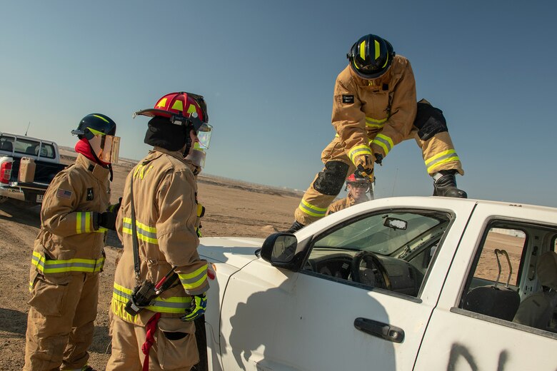 Vehicle burn and extrication exercise