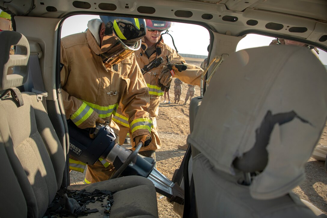 Vehicle burn and extrication exercise