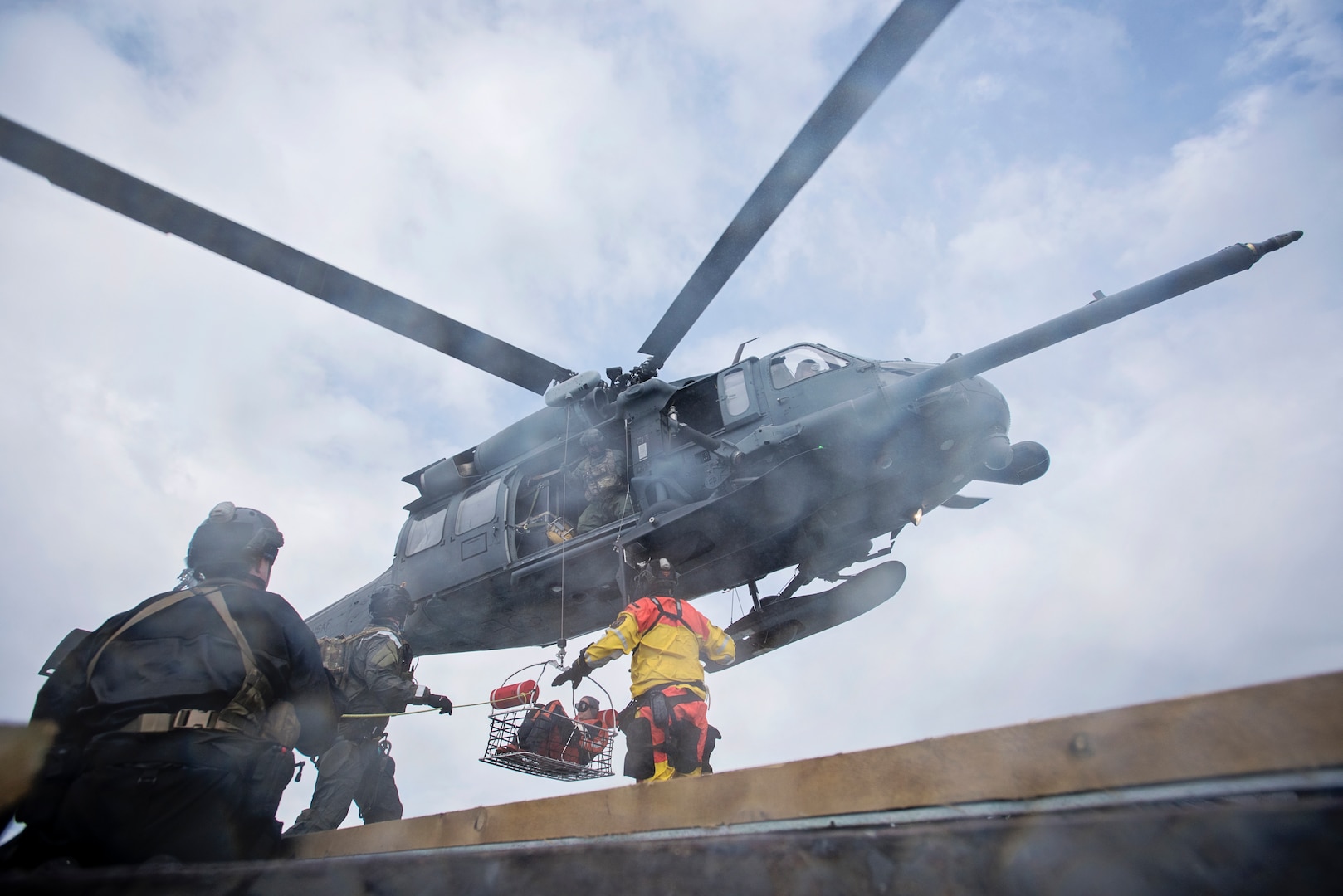 Members of the 210th, 211th and 212th Rescue Squadrons from the Alaska Air National Guard took part in a simulated casualty evacuation training exercise off the coast of Homer, Alaska, April 27, 2016. The 176th Wing completed its 2,000th rescue mission Jan. 4, 2020, saving a distressed PA-18 Super Cub pilot on the west side of Mount Susitna.