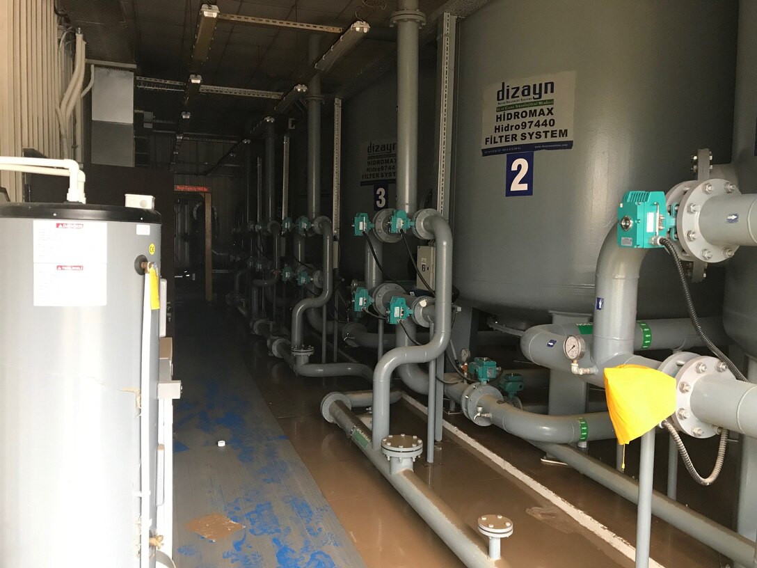 The water treatment plant is seen here after the flood Dec. 25, 2019, at Incirlik Air Base, Turkey. Even after the water drained, more cleaning was required to return the facility to normal operations. (Courtesy Photo)
