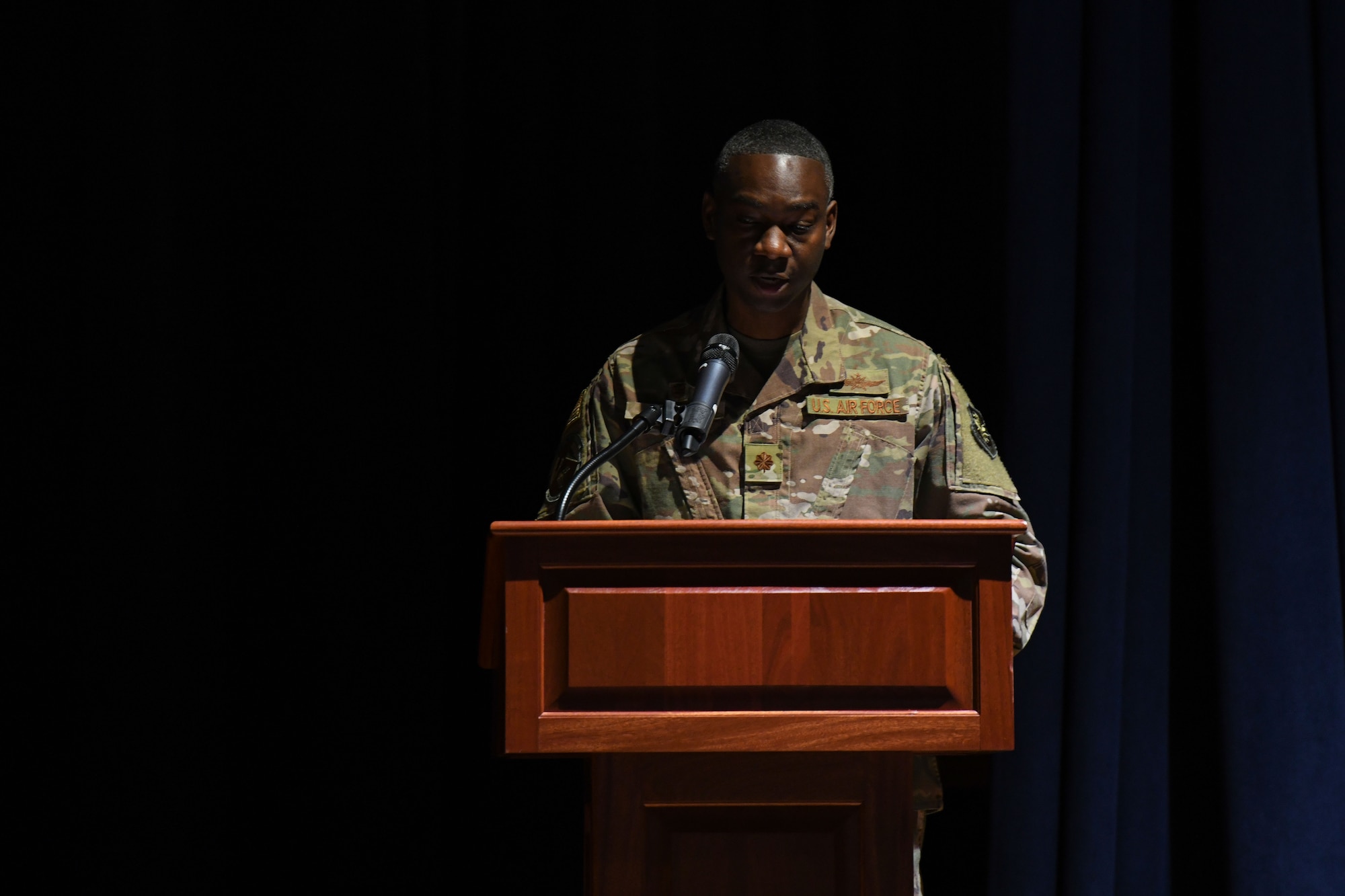 An Airman recites a poem