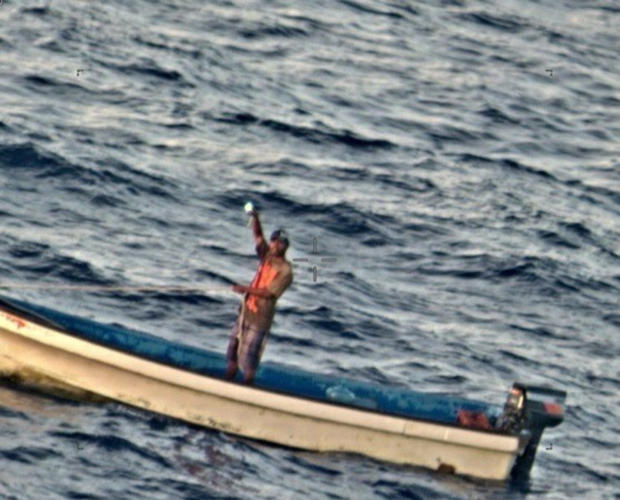 COAST OF GUAM (Jan. 17, 2020) Patrol Squadron 45 Sailors conduct a Search and Rescue (SAR) of the coast of Guam, dropping a search and rescue kit to a stranded fisherman of the coast of Guam 17JAN2020