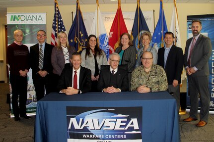 CRANE, Ind. (Jan. 20, 2020) – Naval Surface Warfare Center, Crane Division’s (NSWC Crane) NavalX Midwest Tech Bridge has awarded its first Collaborative Project Order to the Indiana Innovation Institute (IN3) to foster collaboration among universities, industry, small businesses and non-profits to accelerate technology to the warfighter in areas including trusted microelectronics, hypersonics, and electro-optics.