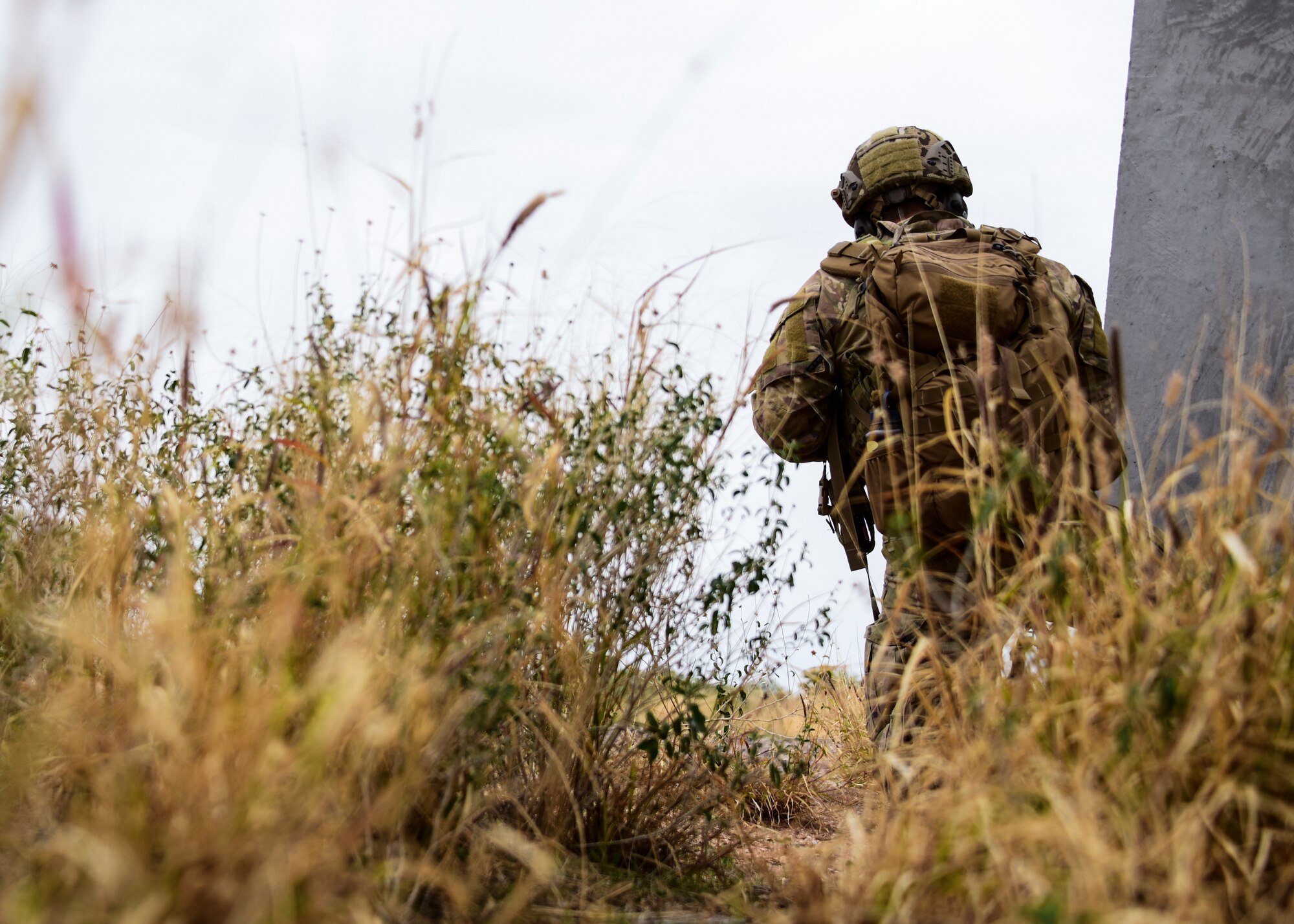 Airman stands guard during training