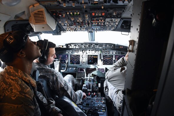 The 932nd Airlift Wing and 932nd Maintenance Group (MXG), are responsible for leading people who train and equip Airmen to inspect, maintain, and repair Air Force Reserve Command C-40C planes at Scott Air Force Base. Here 932nd MXG Airmen check cockpit controls, electronics, and headsets to communicate with the tower.  This ongoing attention to detail enables the 932nd Operations Group to fly distinguished visitor (DV) airlift around the world, anywhere they are needed by the nation's leaders. The Airmen of the MXG made various inspection checks on the plane on a chilly winter day, January 2, 2020 at Scott Air Force Base, Ill. The Illinois unit, which is part of 22nd Air Force, under Air Force Reserve Command, flies four of the C-40C planes worldwide. (U.S. Air Force photo by Lt. Col. Stan Paregien)