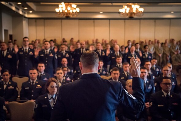 The 944th Fighter Wing Top III hosted a noncommissioned officer and senior noncommissioned officer induction ceremony January 12 at Luke Air Force Base, Arizona.