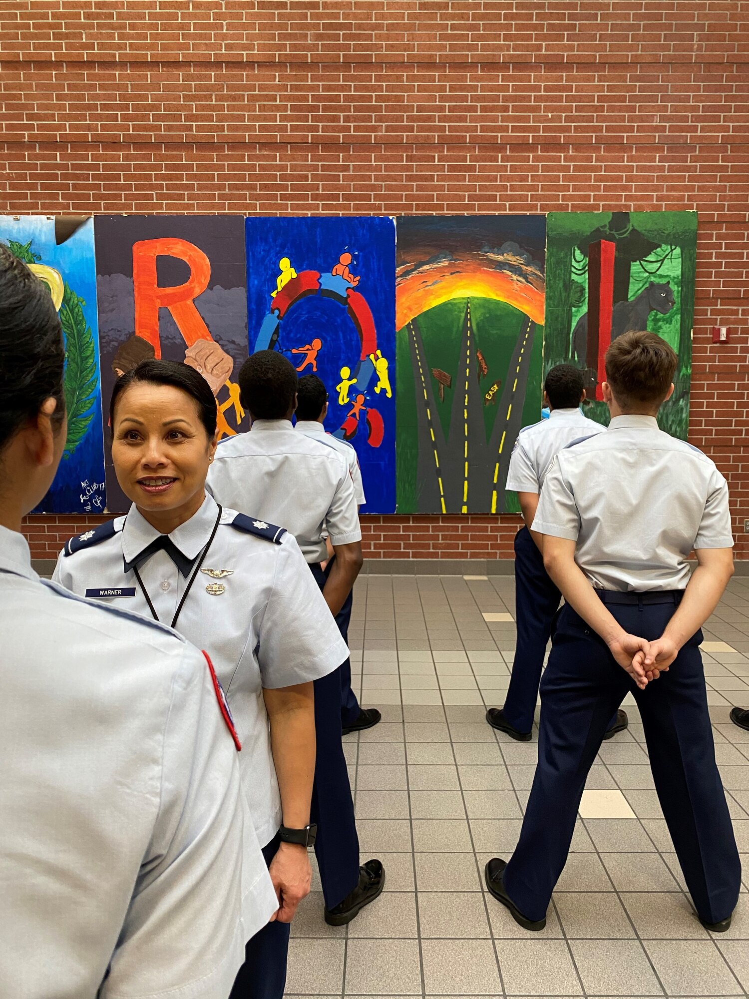 Retired Lt. Col. Trinh Warner, an Air Force Junior ROTC instructor at Cypress Springs High School in Texas, conducts an inspection of her cadets. Before retiring as a judge advocate general, Warner applied for an instructor position with AF Junior ROTC, receiving several job offers before accepting the one at Cypress Springs in summer 2019. To apply, Airmen must be retired less than five years, have a bachelor’s degree and hold a retired enlisted grade of technical sergeant to chief master sergeant or officer grade of major to colonel. Airmen from an Air Force component can submit an application when they are within nine months of retirement and have approved retirement orders.