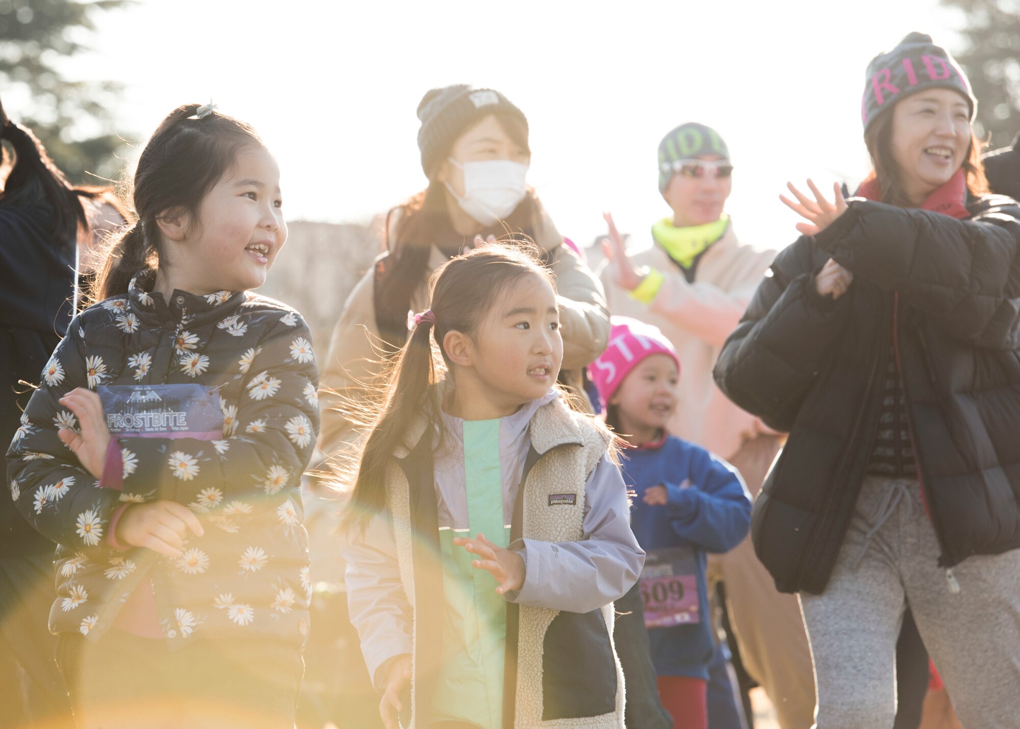 Participants do warm‐up exercises before the races start during the 39th Annual Frostbite Run, Jan.19, 2020, at Yokota Air Base, Japan.