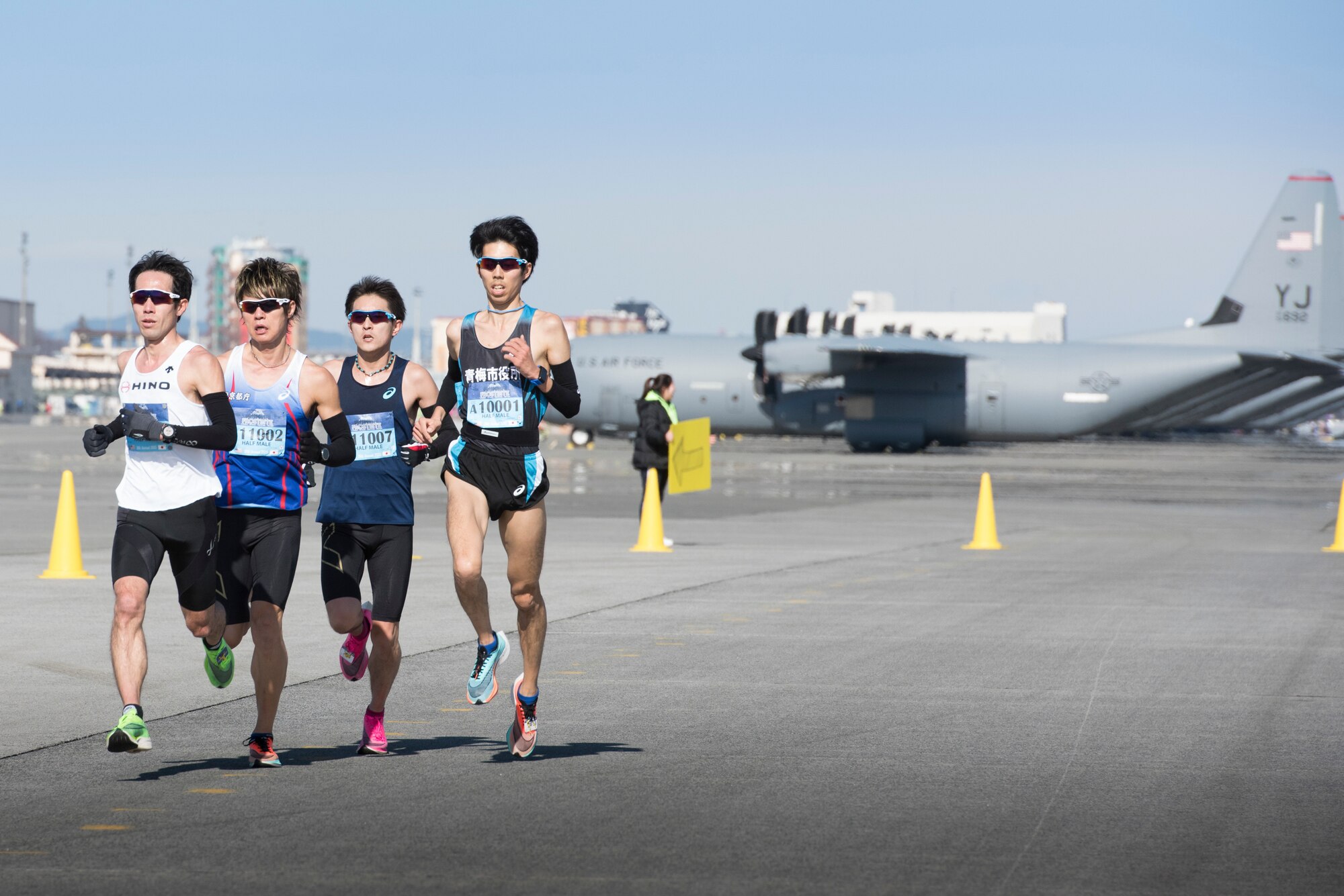 Athletes run in a Half Marathon during the 39th Annual Frostbite Run, Jan.19, 2020, at Yokota Air Base, Japan.