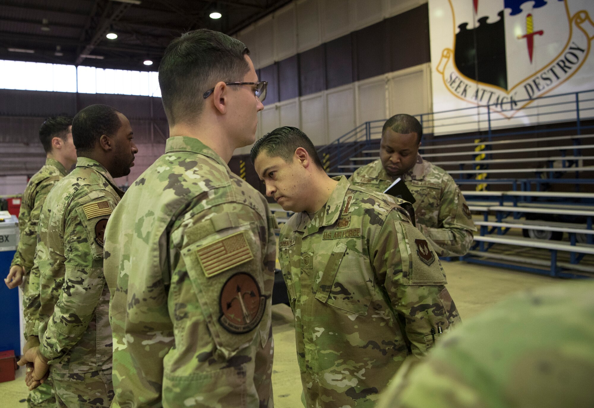 The competition consisted of a three-part evaluation including dress and appearance, a multiple choice test on munitions and aircraft parts, and a timed evaluation of loading munitions onto and F-16 Fighting Falcon