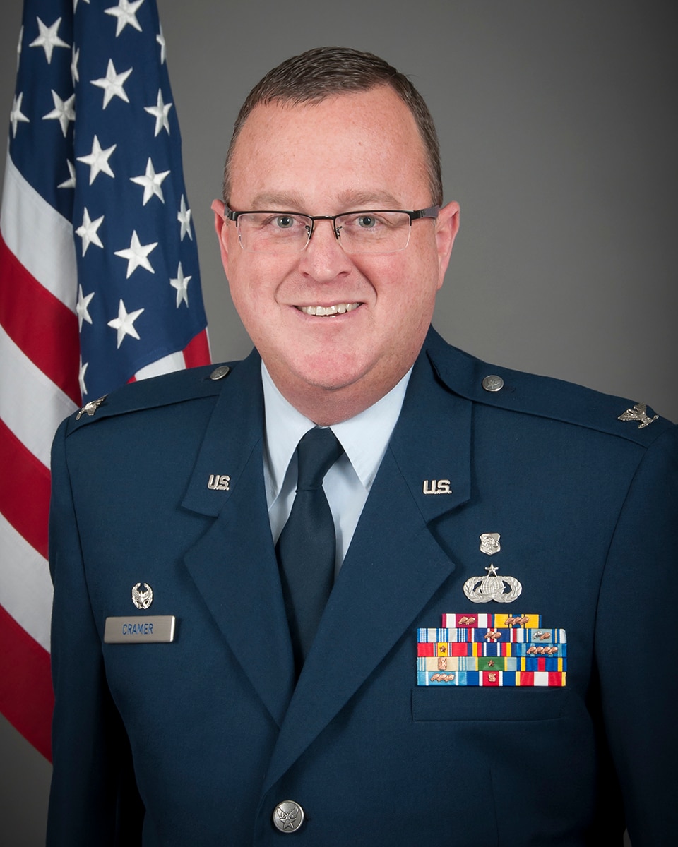 Bio portrait of Col Troy Cramer, 179th AW MSG Commander