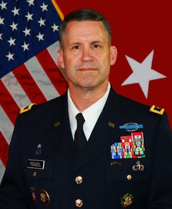 Army Maj. Gen. Michael R. Fenzel stands for an official portrait.