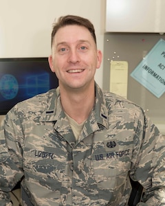 Photo of U.S. Air Force 1st Lt. Andrew Lizotte, judge advocate assigned to the 157th Air Refueling Wing, N.H. Air National Guard, Jan. 11, 2020, at Pease Air National Guard Base, N.H. Lizotte was named the Lowry Award winner upon graduation from the Introductory Officer Course at the Air Force’s Judge Advocate General’s School, Maxwell Air Force Base, Ala., in December 2019. The Lowry Award is named in honor of U.S. Air Force Maj. Robert L. Lowry, an Air Force judge advocate who was shot and killed in 1993 while safeguarding clients and staff from a gunman in the 21st Air Force legal office at McGuire Air Force Base. (U.S. Air National Guard photo by Staff Sgt. Victoria Nelson.)