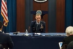 Air Force Maj. Gen. Alex Grynkewich, deputy commander, Combined Joint Task Force-Operation Inherent Resolve, provides an on-background Operation Inherent Resolve operational update at the Pentagon, Washington, D.C., Jan. 22, 2020. (DoD photo by Navy Petty Officer 2nd Class James K. Lee)