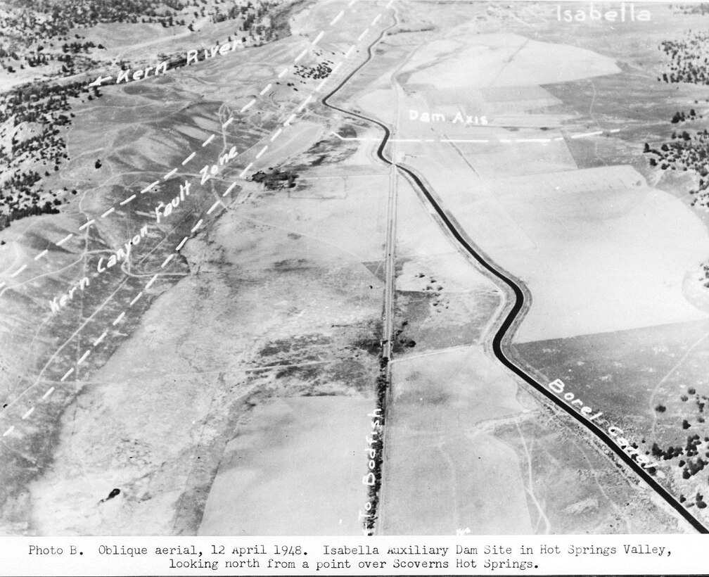 Isabella Dam Site Aerial 1948