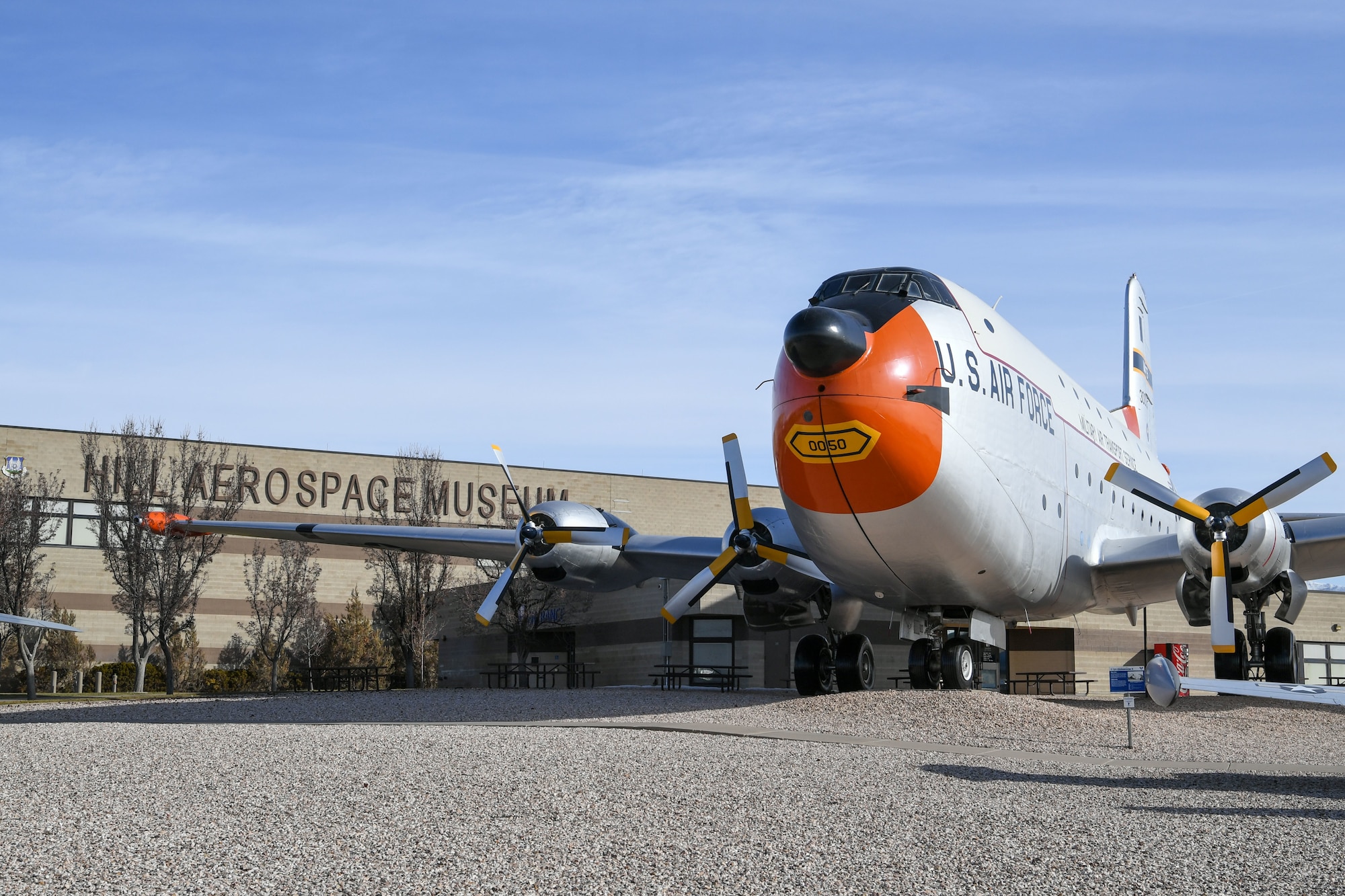 One of the outdoor aircraft static displays sits next to the entrance of the Hill Aerospace Museum at Hill Air Force Base, Utah. The museum recently celebrated its 5 millionth visitor in November 2019. (U.S. Air Force photo by Cynthia Griggs)