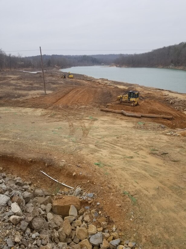 Repair work has started at Tecumseh Park on Norfork Lake.  The park was damaged during a high water event in 2017.
