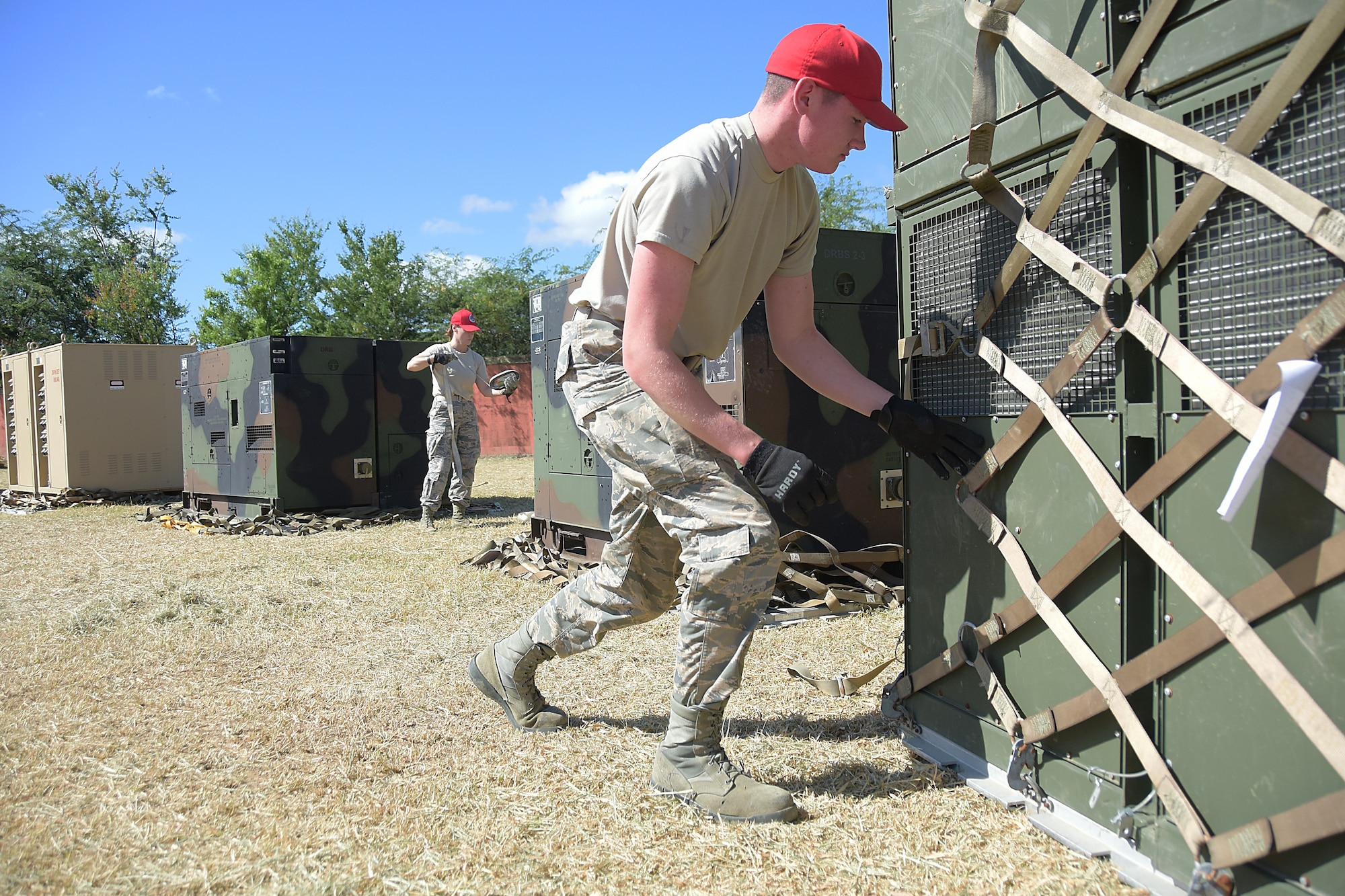 Airmen deployed to Puerto Rico set up campsites to accommodate relief and rescue efforts