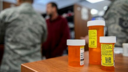 Members of the 628th Medical Support Squadron Pharmacy flight learn how to process prescriptions for the new ScriptCenter machine in the 628th Medical Group Pharmacy, January 21, 2019, at Joint Base Charleston. The ScriptCenter provides 24 hour access to prescriptions for patients.