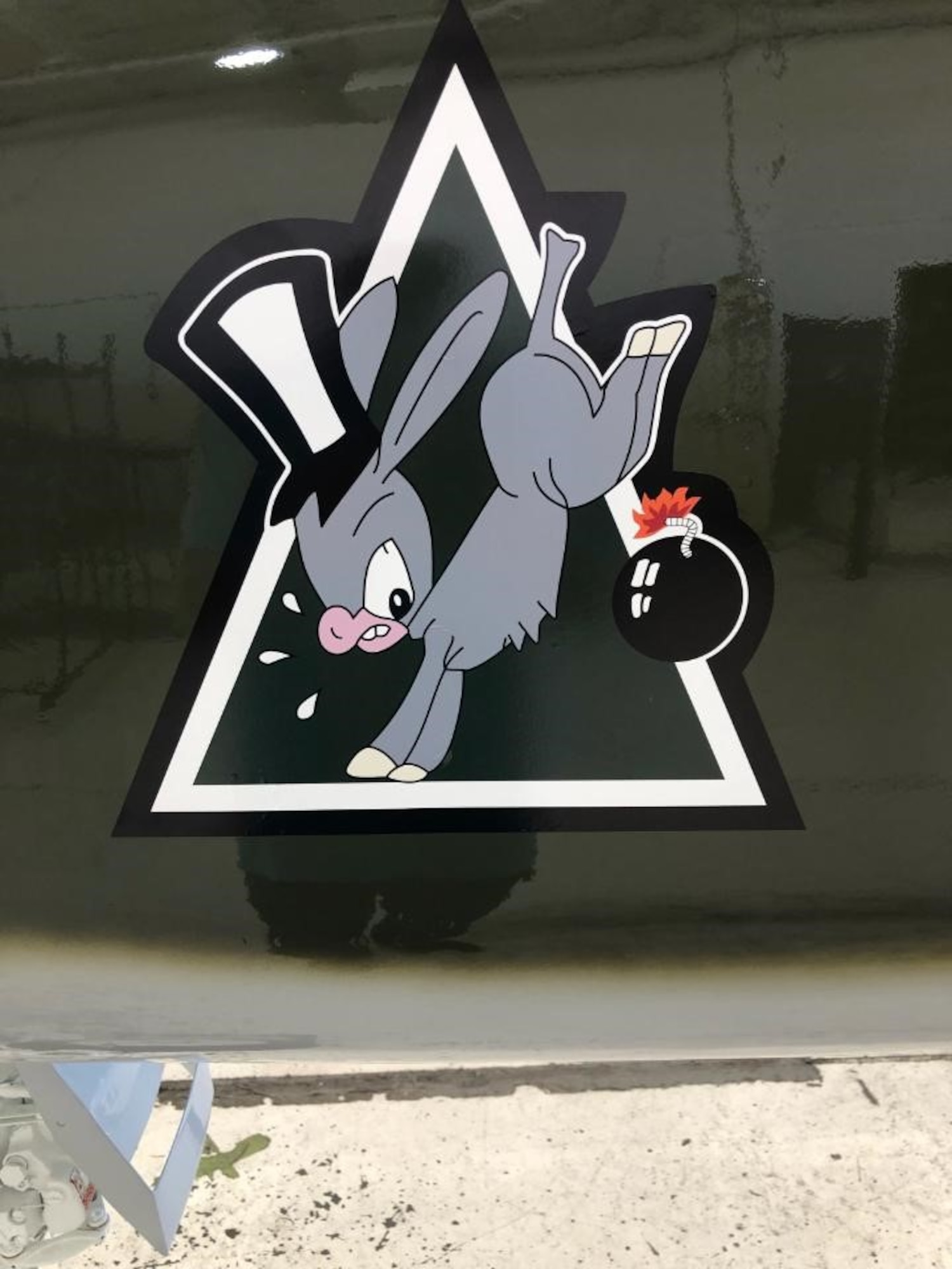 Nose art on this T-38 Talon assigned to the 586th Flight Test Squadron honoring the squadron’s namesake, the World War II 586th Bombardment Squadron. The 586th Flight Test Squadron repainted this T-38 in that unit’s honor. (U.S. Air Force photo by Dwight Harp)