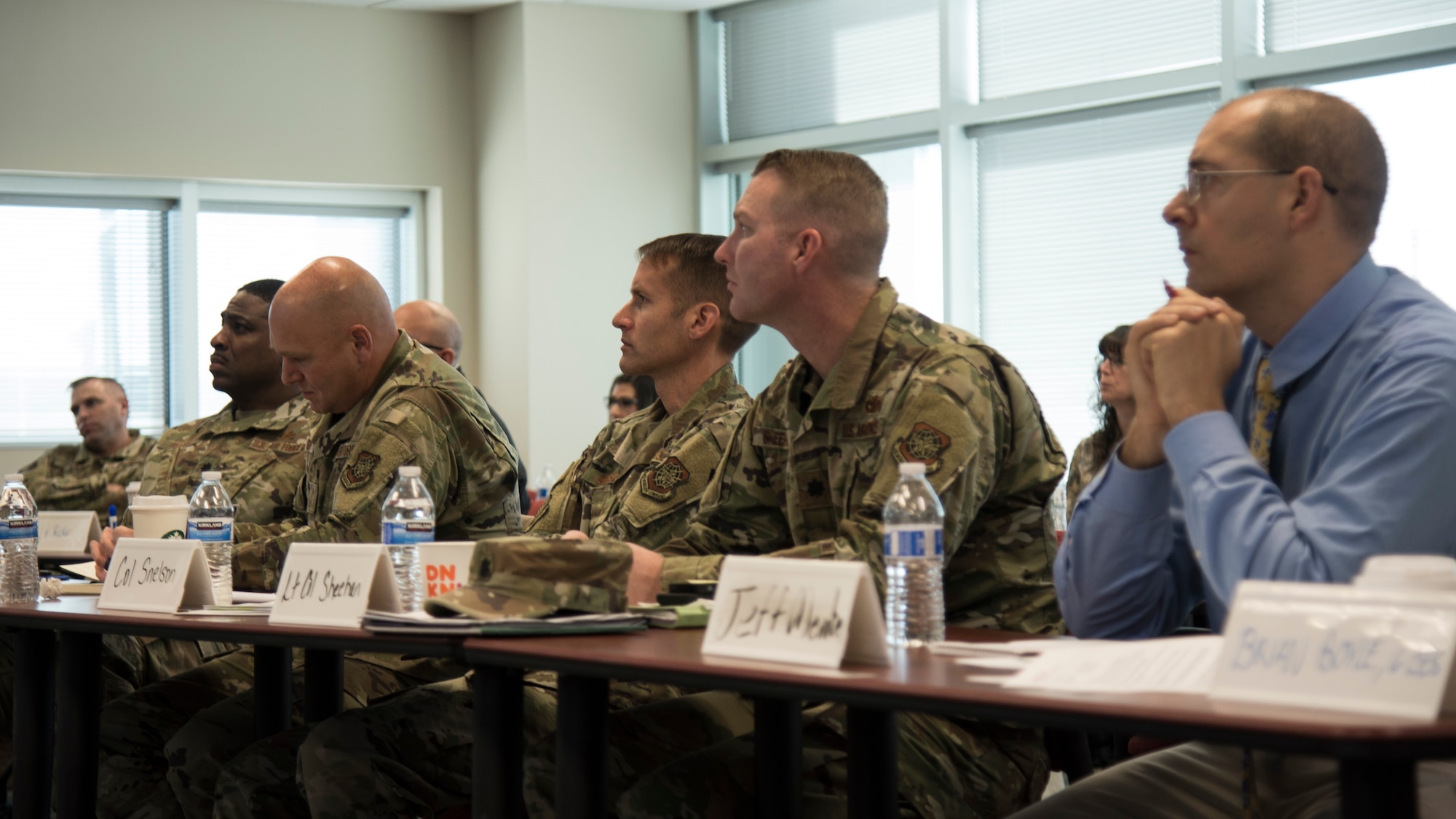 6th Air Refueling Wing leaders listen to a proposal during MacDill Pitch Day Jan. 22, 2020, in, Tampa, Fla.  The event resulted in three contracts being awarded to small businesses for a combined $325,000 in less than 24 hours.