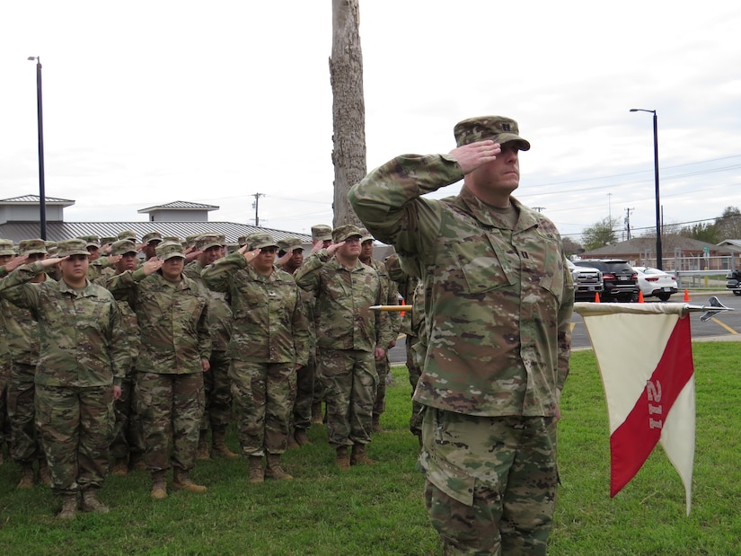 U.S. Army Reserve Soldiers case their colors, prepare for deployment