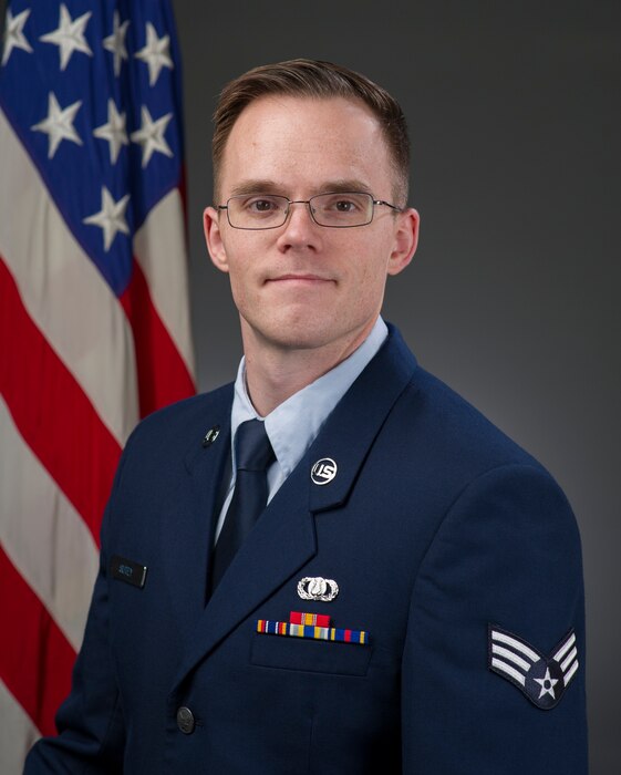 Official Photo of A1C Jay Sutey, bassoonist with the Band of the Golden West, Travis AFB, CA.