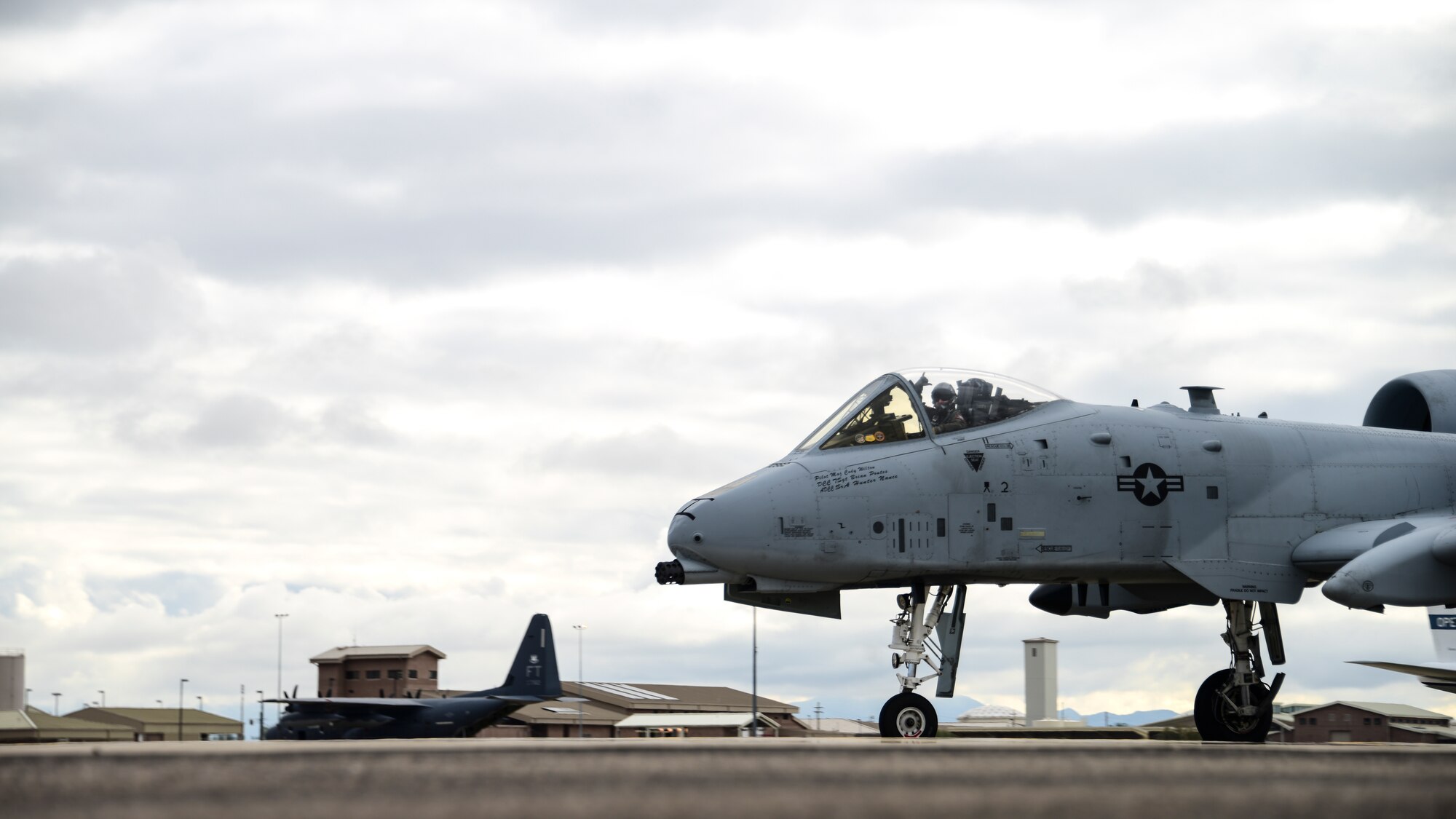 A-10 taxis on flight line