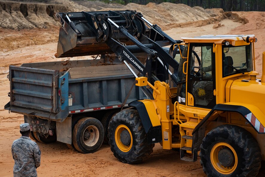 Airman 1st Class Eric Johnson, 919th Special Operations Civil Engineer Squadron pavements and heavy construction equipment specialist, trains on a bulldozer, Jan. 11, 2019, Duke Field, Fla.