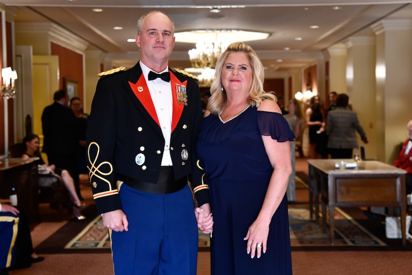 LTC Kendall Workman, left, with his wife, Sherri, during the Bronze Minuteman Awards Banquet June, 2019, at Little America, Salt lake City, Utah.