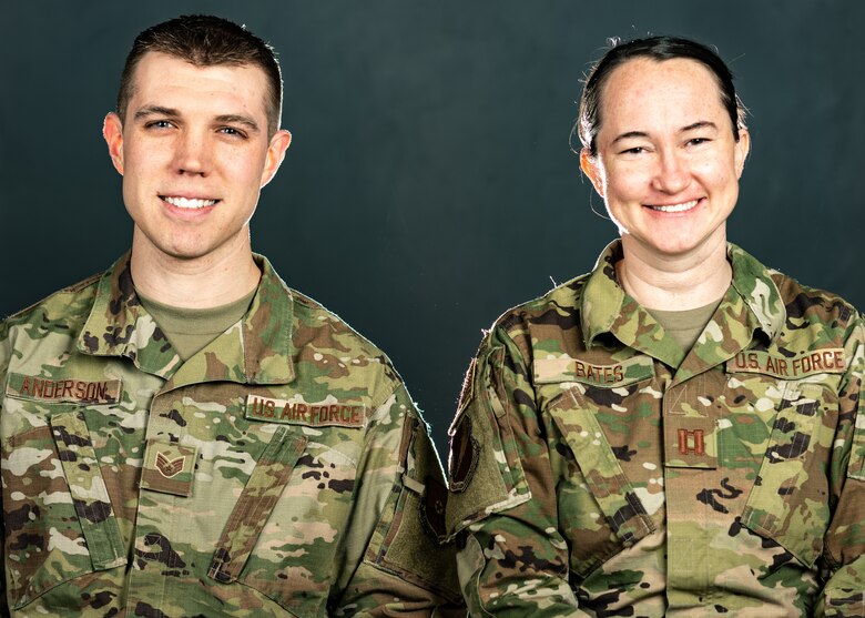 Capt. Sabra Bates, President of the Airmen Against Drunk Driving (AADD) and Staff Sgt. Tyler Anderson, an AADD volunteer coordinator sits for a photo on Jan. 27, 2020 at Whiteman Air Force Base, Missouri. AADD is an organization formed entirely of Airmen volunteers who are dedicated to making sure their Wingmen have a guaranteed and safe ride home. Since Bates and Anderson joined AADD back in 2016, the AADD program has increased from 10 Airmen to 60 Airmen. (U.S. Air Force photo by Senior Airman Thomas Barley)