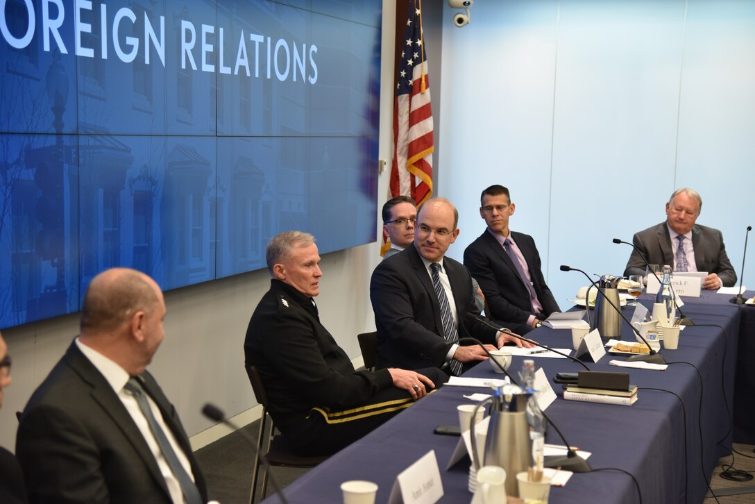 As part of the Defense Intelligence Agency’s effort to increase partnerships with subject matter experts in the private sector, DIA Director Lt. Gen. Robert Ashley Jr. visited the Council on Foreign Relations’ regional office in Washington, D.C., for a roundtable discussion. (DIA Photo by Chris Van Dam/Released)