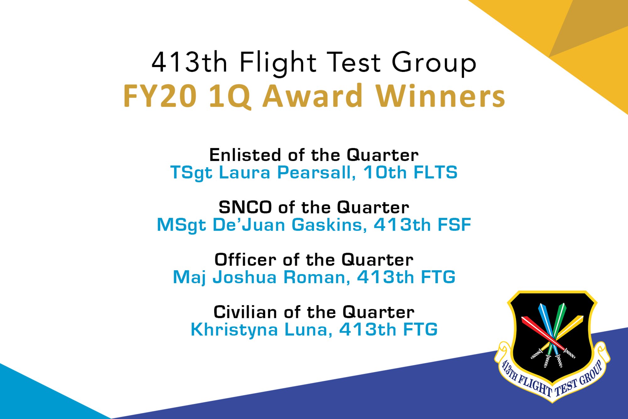 fiscal year 2020 1st quarter award winners