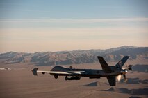An MQ-9 Reaper flies over the Nevada Test and Training Range.
