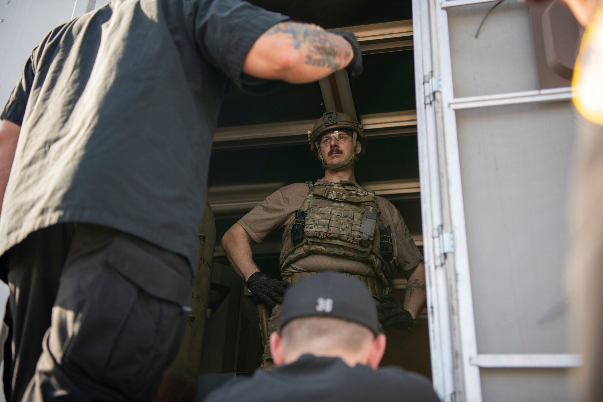 Travis Airmen working to neutralize antique explosives found in community home.